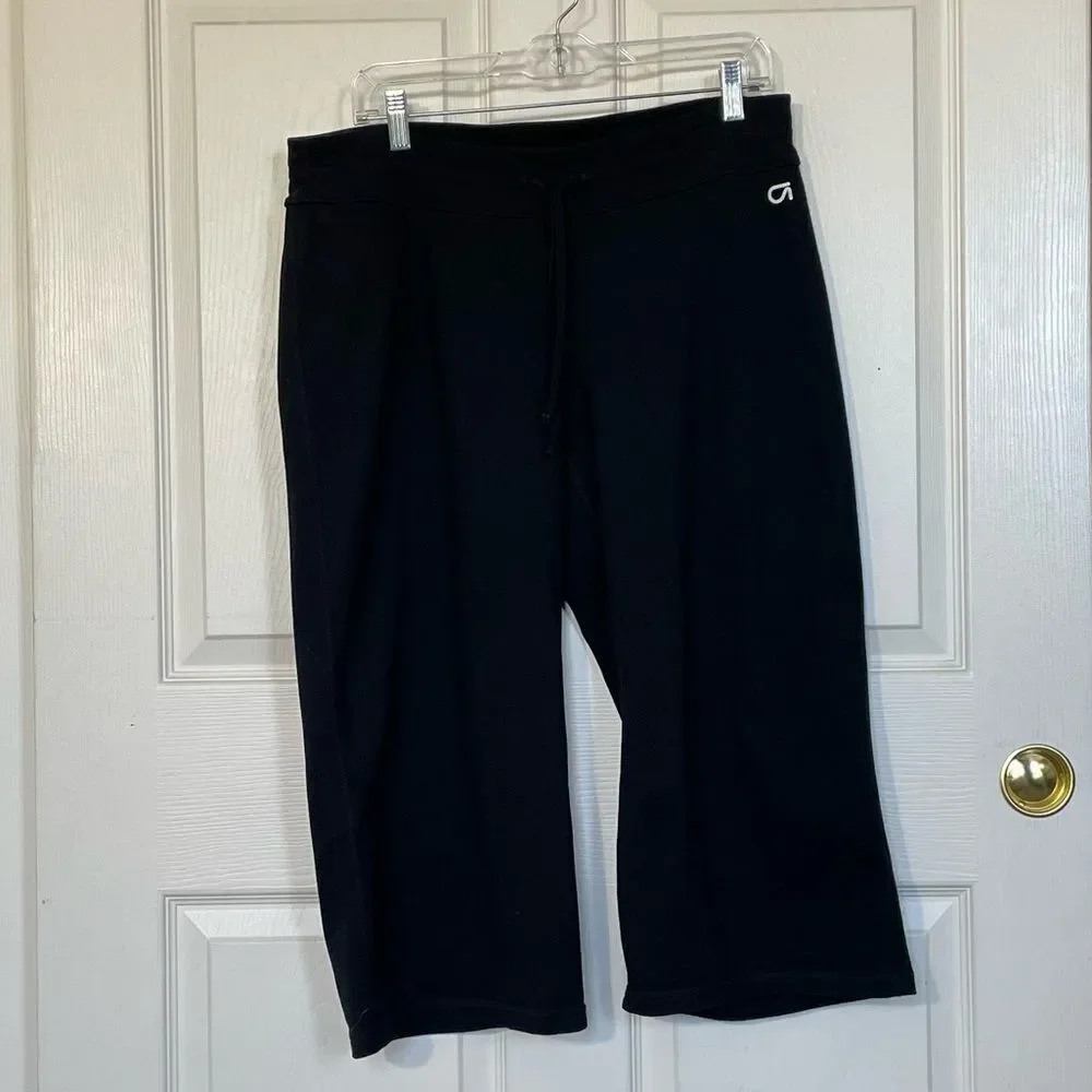 Gap Body Fit Capri Cropped Athletic Black Workout Pants, Gstretch, Large - Picture 5 of 12